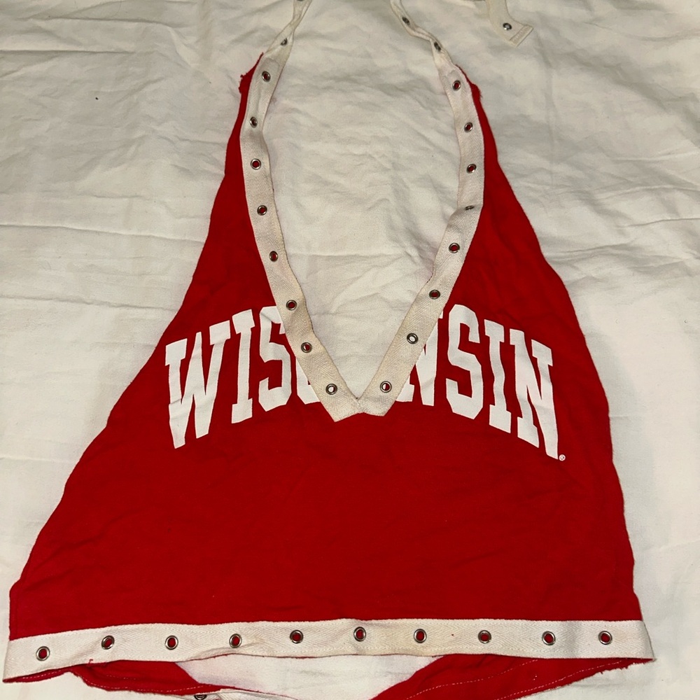 Red Wisconsin Halter Top